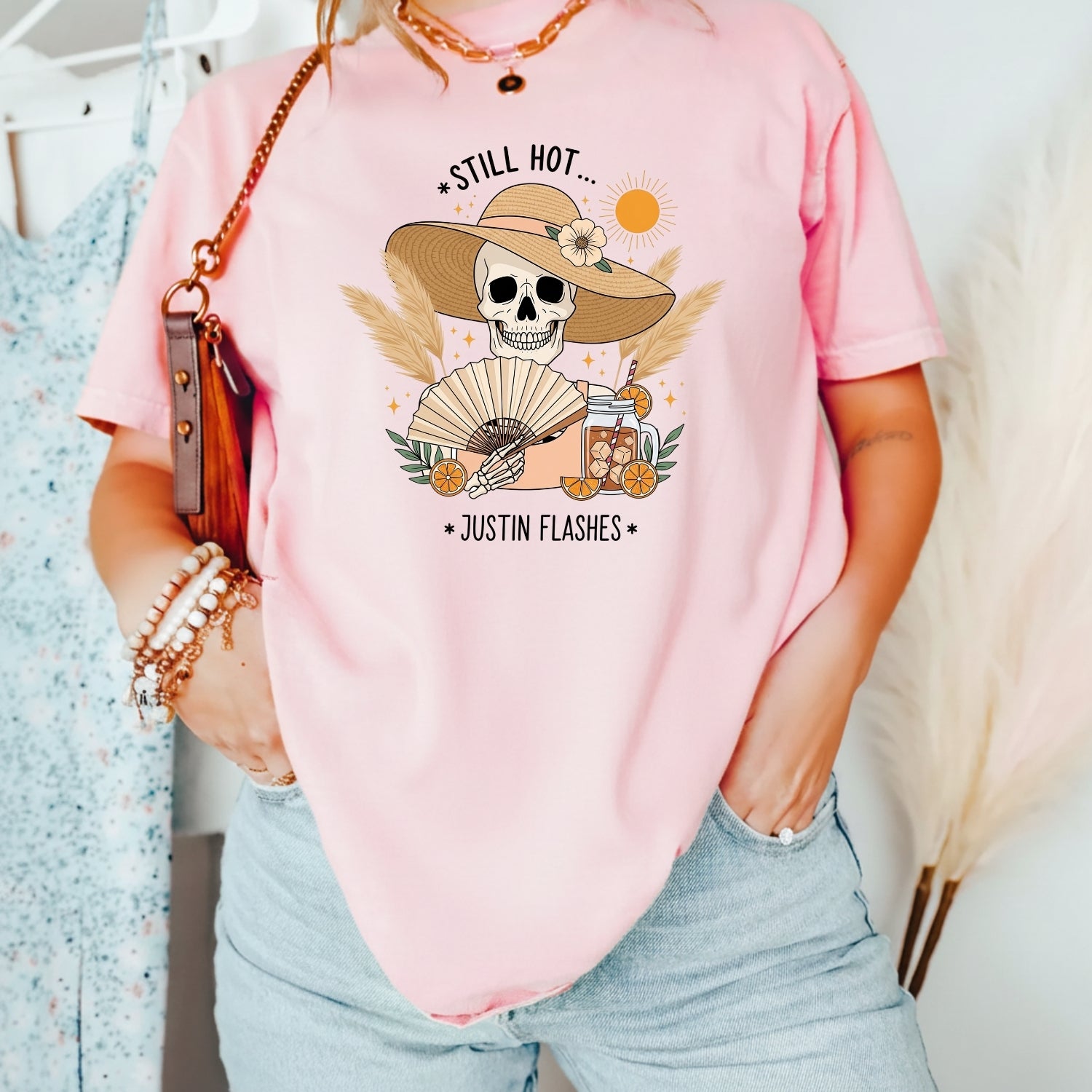 I’m Still Hot It Just Comes in Flashes Shirt – Funny Menopause Tee – Hot Flash Humor Top for Women