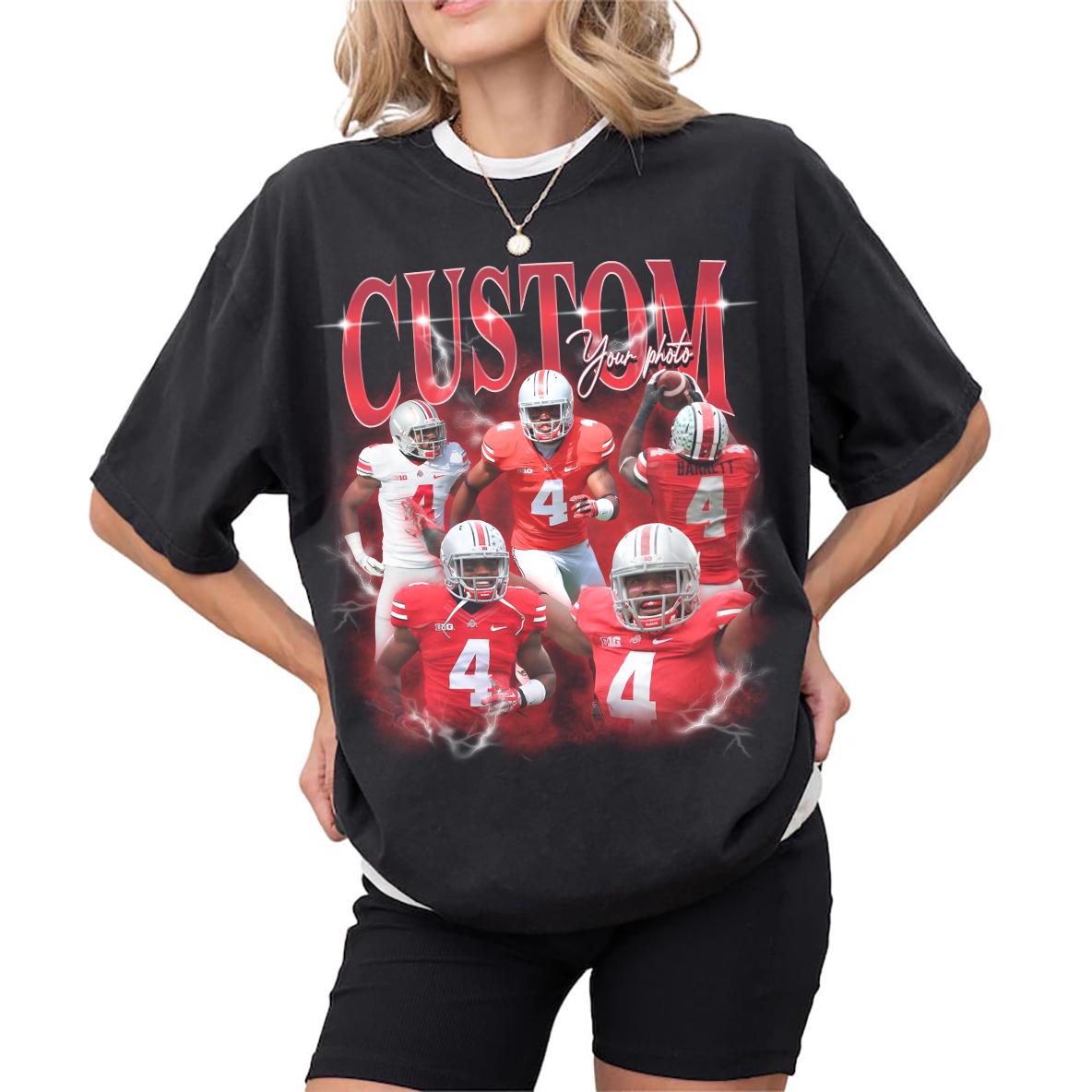 Vintage Custom Bootleg Sports Shirt – Personalized Rap Tee Style Football, Baseball & Basketball Fan T-Shirt