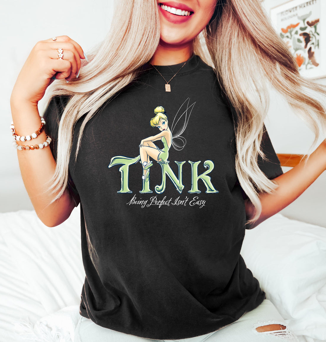 Tinkerbell Inspired Baby Tee – Fairy Magical Shirt – Vintage Neverland Style Tee – Fairycore Aesthetic Top