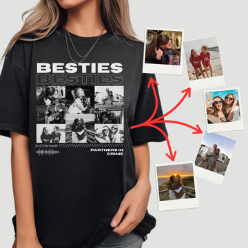Custom Besties Photo Shirt – Personalized 90s Vintage Bootleg BFF Tee