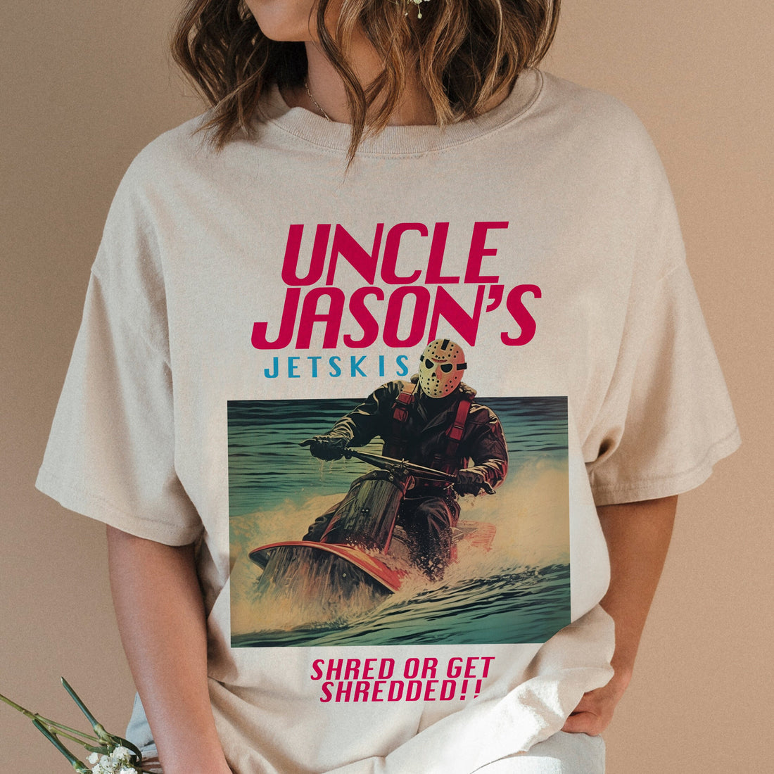 Funny Jason T-Shirt – Uncle Jason’s Jetskis Vintage 80s Horror Movie Ad Tee