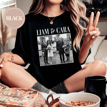 Custom Anniversary Shirt With Then & Now Photos, Personalized Couple Gift, Wedding & Family Keepsake