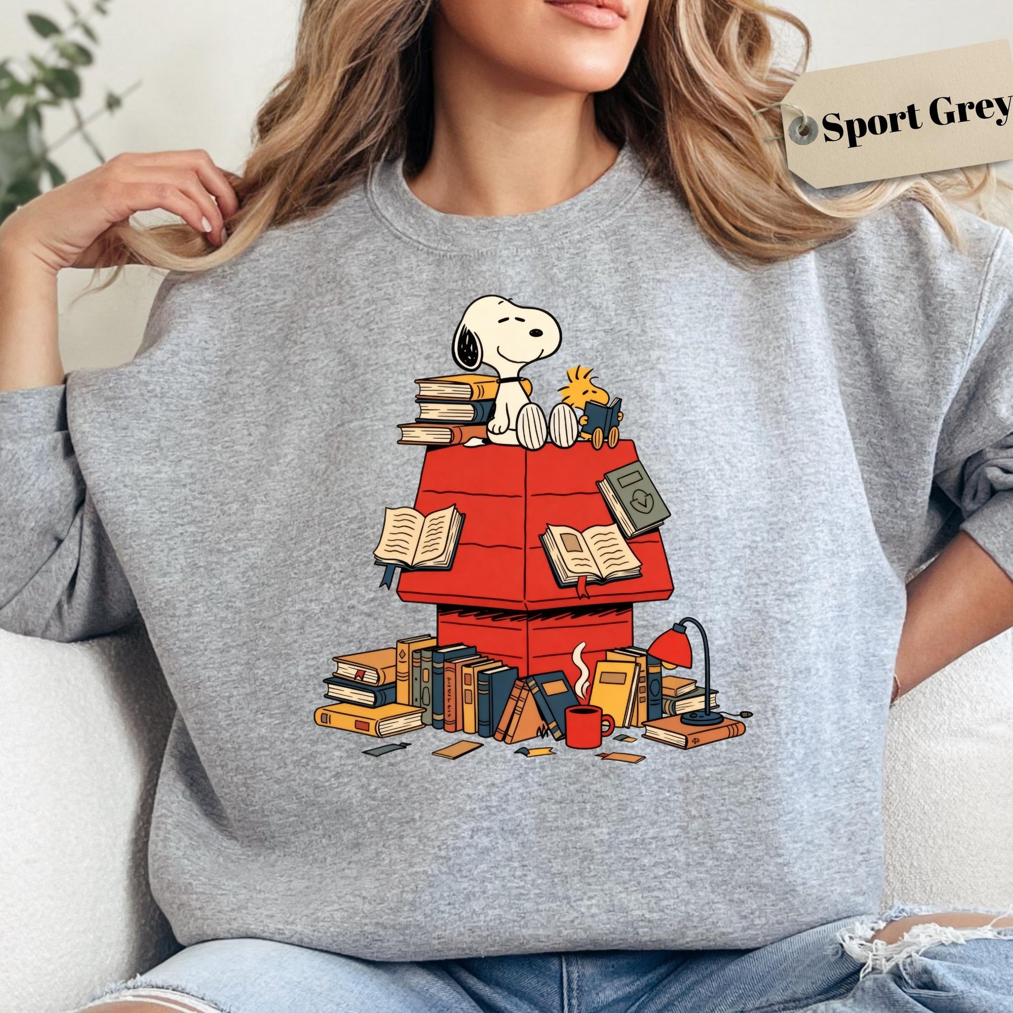 Cartoon Dog Reading Book Sweatshirt – Cute Peanuts Christmas Holiday Shirt