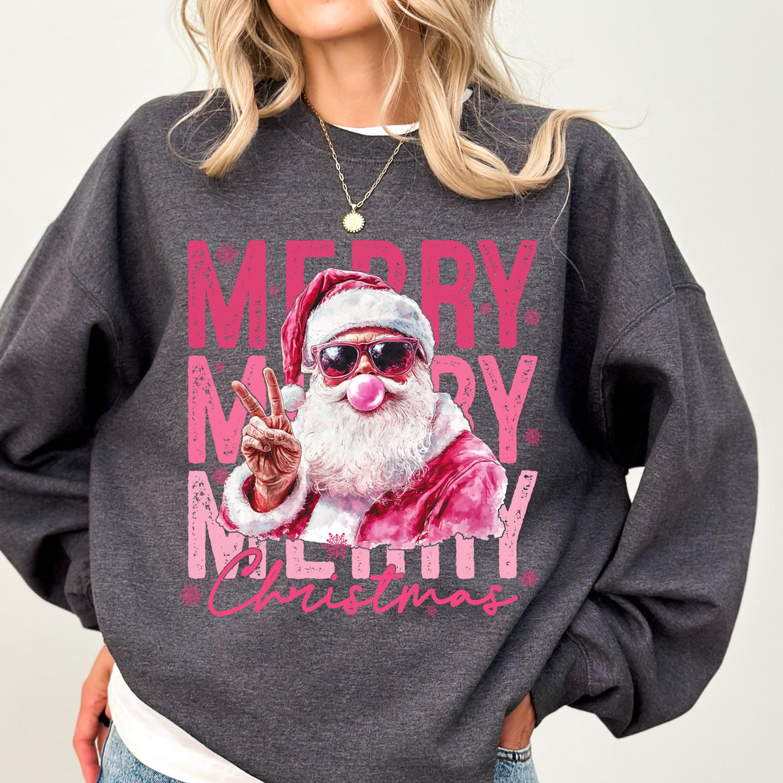Pink Santa Sweatshirt