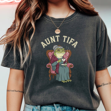 Funny Aunt Tifa T-Shirt – Frog Meme Humor Graphic Tee