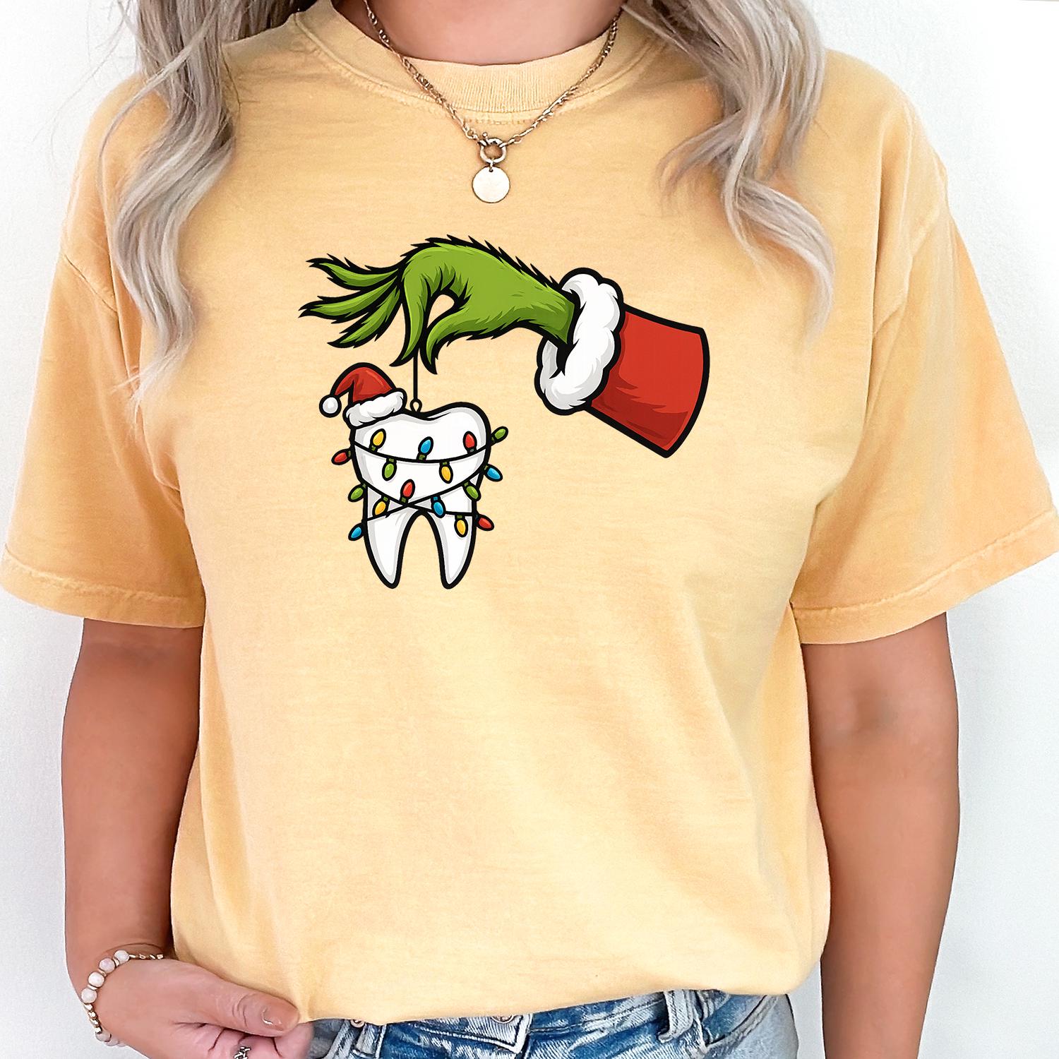Grinch Inspired Christmas Dental Shirt – Funny Dentist Xmas T-Shirt