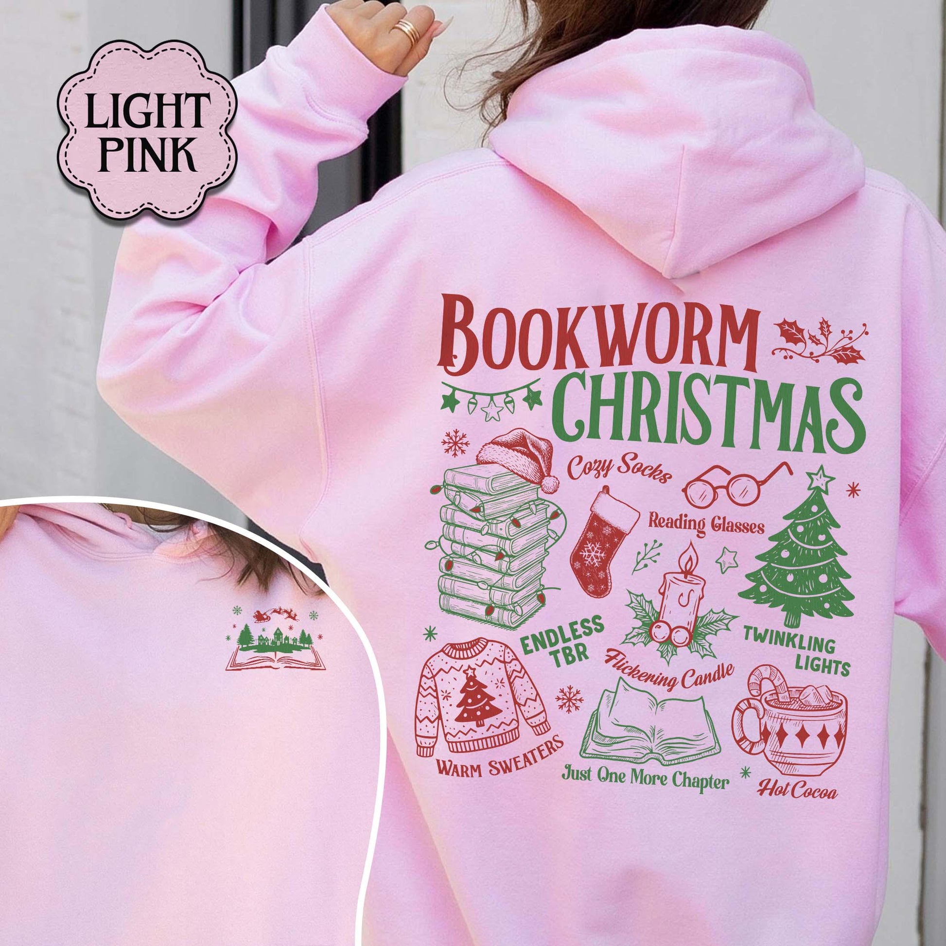 Bookworm Christmas Sweatshirt – Vintage Book Club Cozy Reading Top