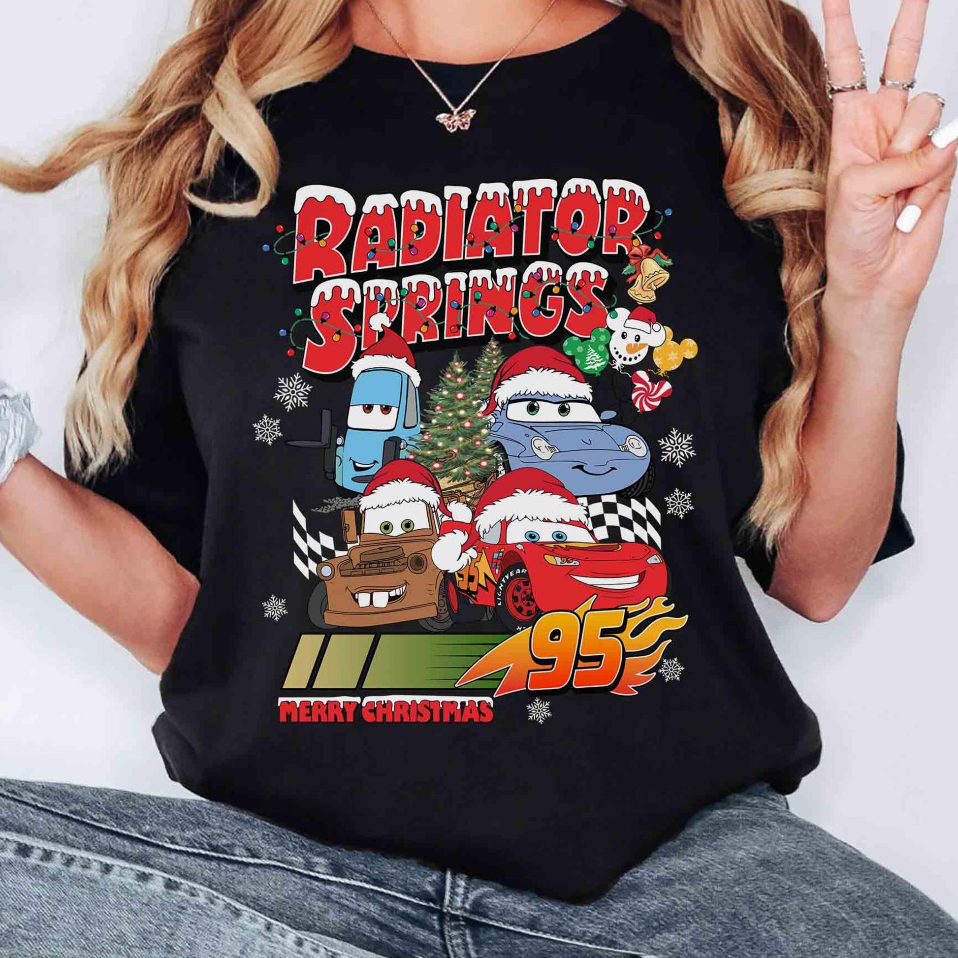 Retro Radiator Springs–Inspired Christmas Shirt – Cartoon Car Holiday Tee