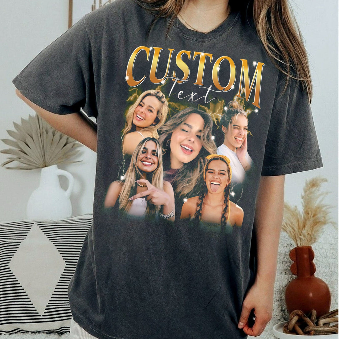 Custom Girlfriend Shirt – Personalized Bootleg Photo Tee, Wife or Bachelorette Gift