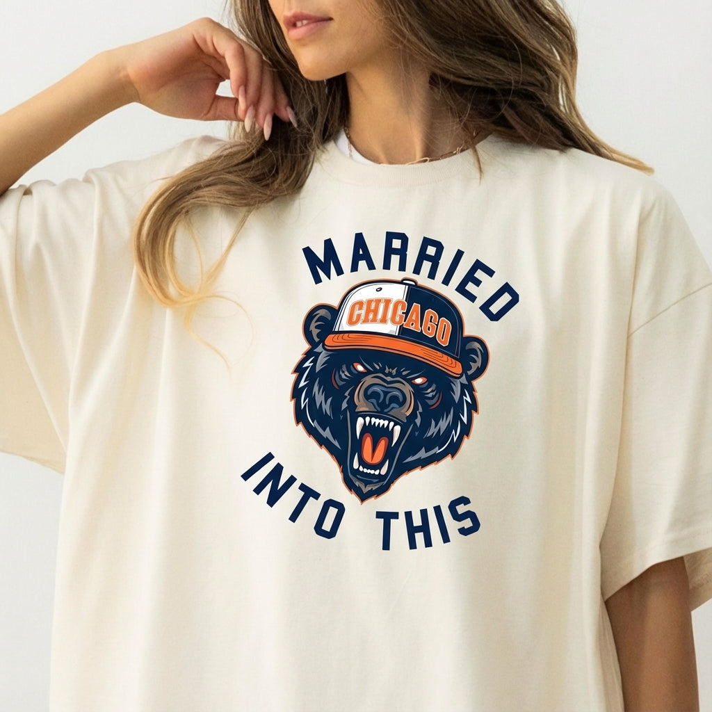 Married Into This Football Sweatshirt – Chicago Football Crewneck, Unisex Game Day Fan Gift