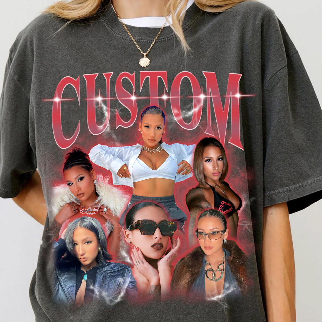 Custom Retro Girlfriend Shirt – Boyfriend Bootleg Rap Tee With Girlfriend Face, Personalized Photo 90s T-Shirt