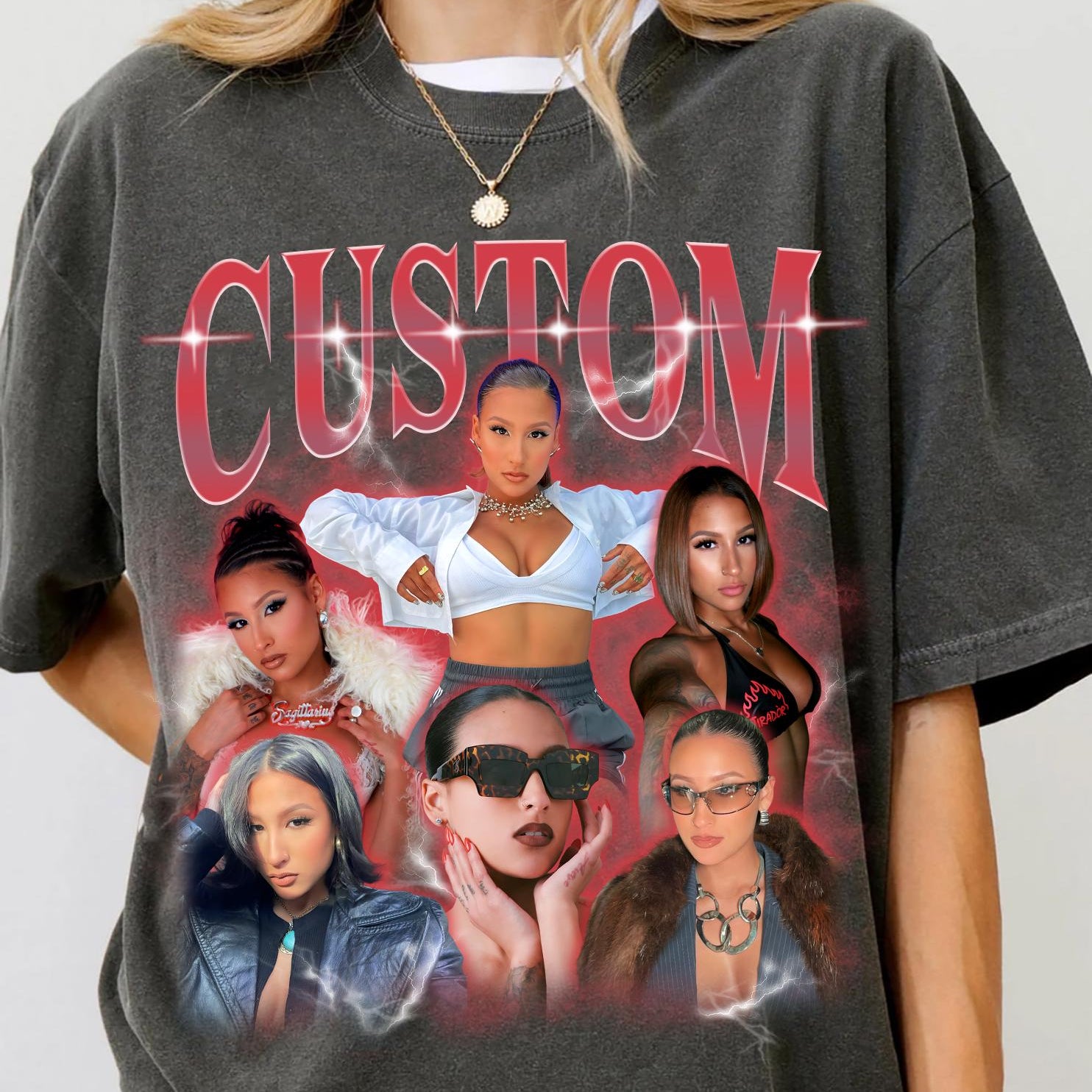 Custom Retro Girlfriend Shirt – Boyfriend Bootleg Rap Tee With Girlfriend Face, Personalized Photo 90s T-Shirt