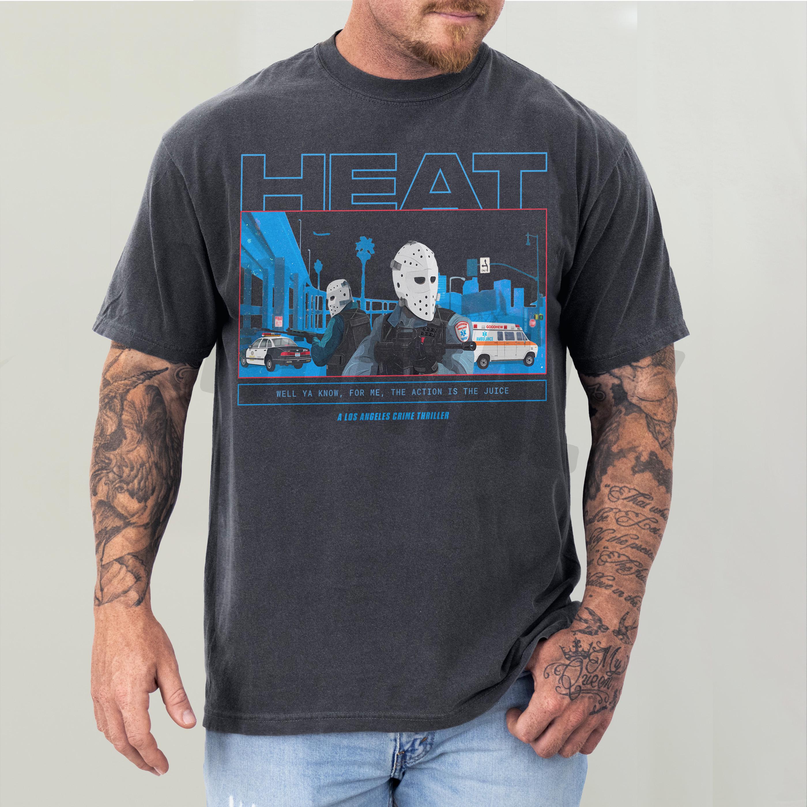 Retro 90s Action Movie T-Shirt – Los Angeles Bank Robbery Film Graphic Tee