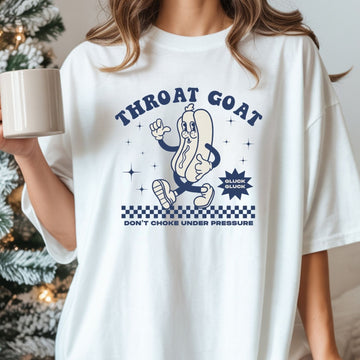 Funny Throat Goat Meme T-Shirt - Retro Inappropriate Shirt - Embarrassing Humor Tee for Adults