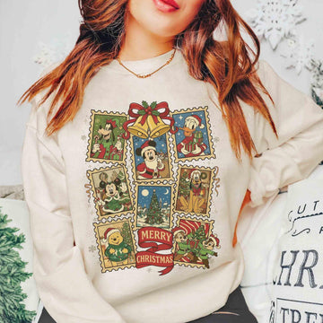 Retro Merry Christmas Shirt – Cartoon Mouse & Friends Inspired Holiday Tee