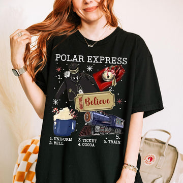 Believe Polar Express Sweatshirt – Christmas Family Vacation Tee – Kids Christmas Apparel – Holiday Polar Express Shirt