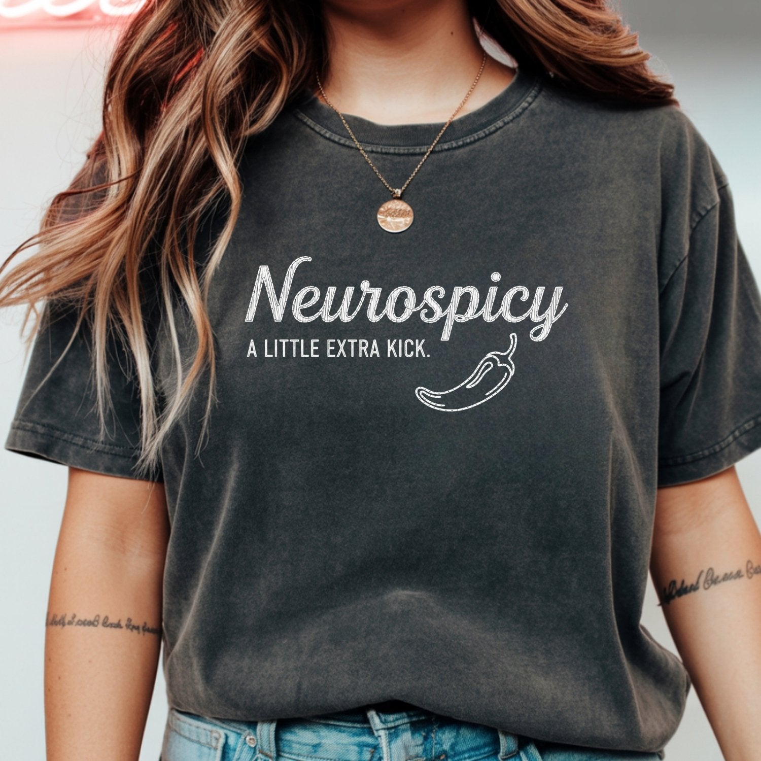Neurospicy Shirt – Funny A Little Extra Kick Graphic Tee