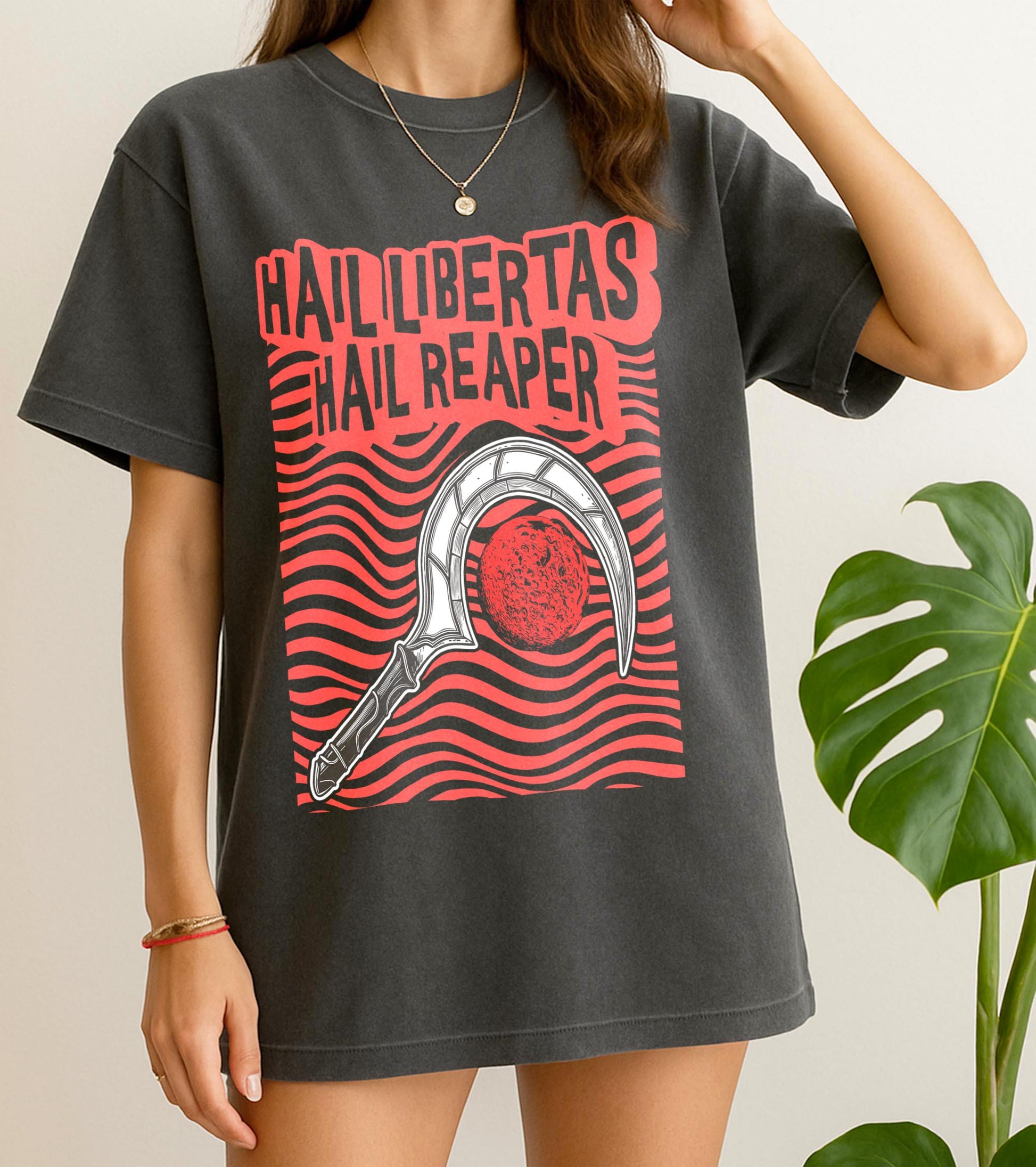 Vintage Hail Libertas T-Shirt – Retro Reaper Inspired Sci-Fi Fan Graphic Tee