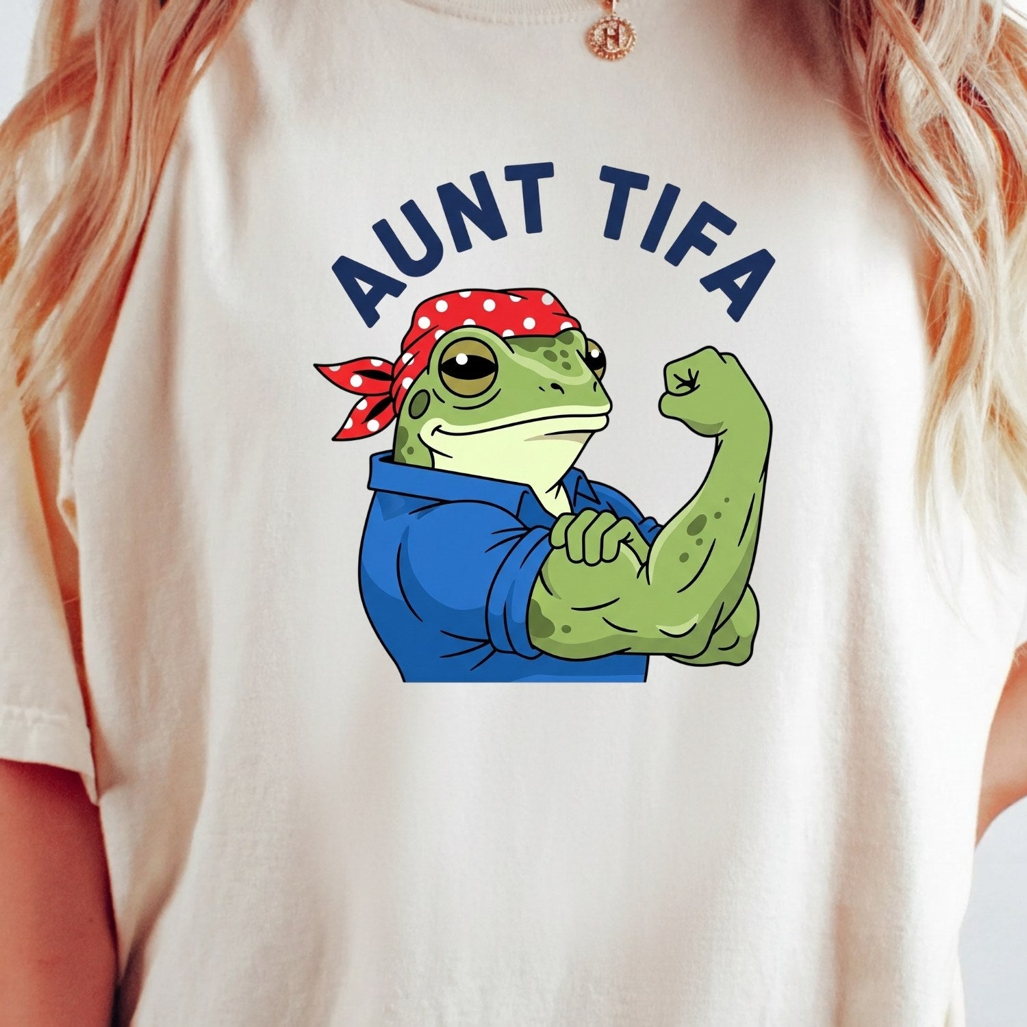 Aunt Tifa Resist Frog T-Shirt – Humorous Graphic Tee for Adults