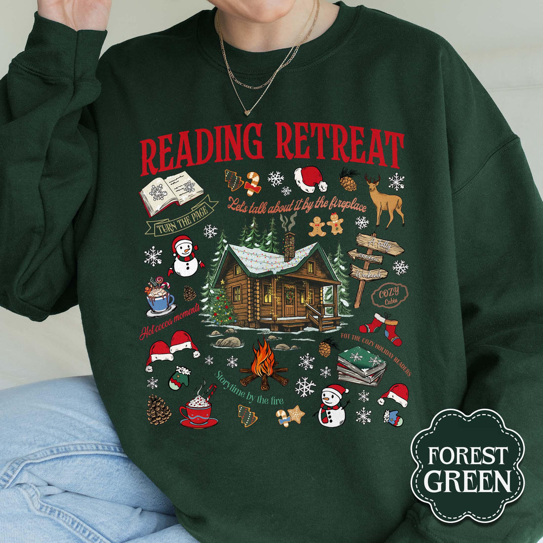Cozy Reading Retreat Sweatshirt – Winter Bookish Christmas Reader Shirt