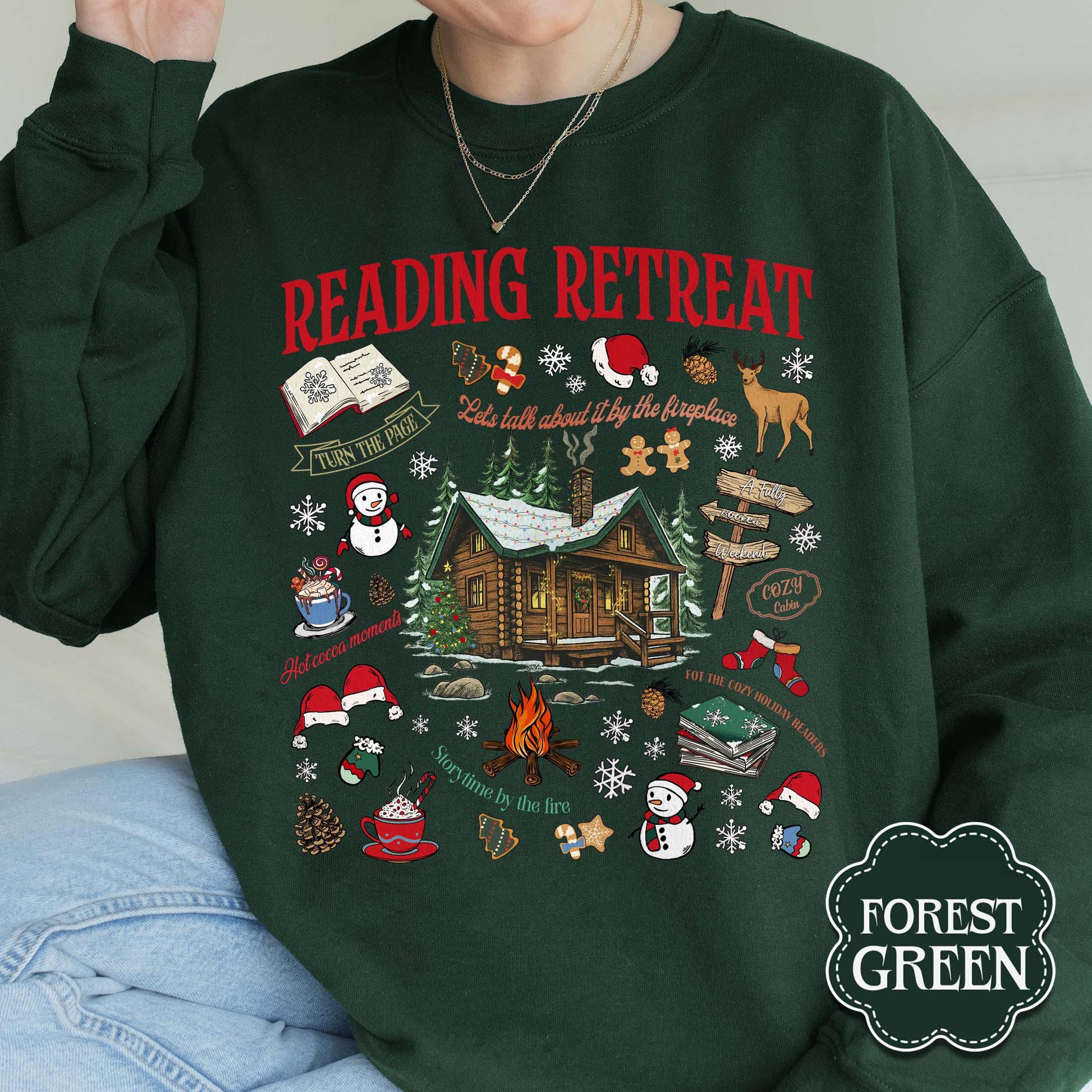 Cozy Reading Retreat Sweatshirt – Winter Bookish Christmas Reader Shirt