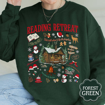 Cozy Reading Retreat Sweatshirt – Winter Bookish Christmas Reader Shirt