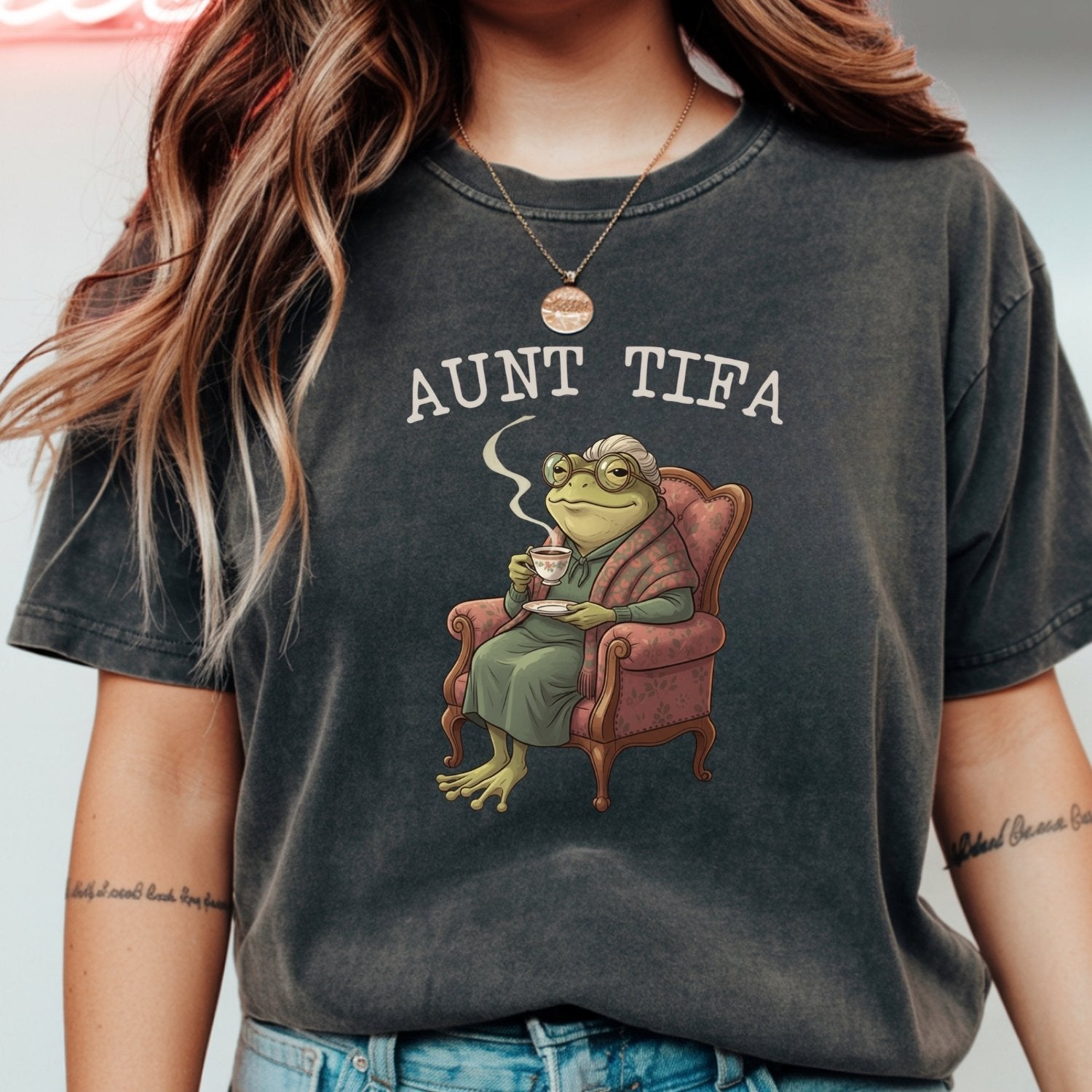 Aunt Tifa Frog T-Shirt – Funny Meme Graphic Tee