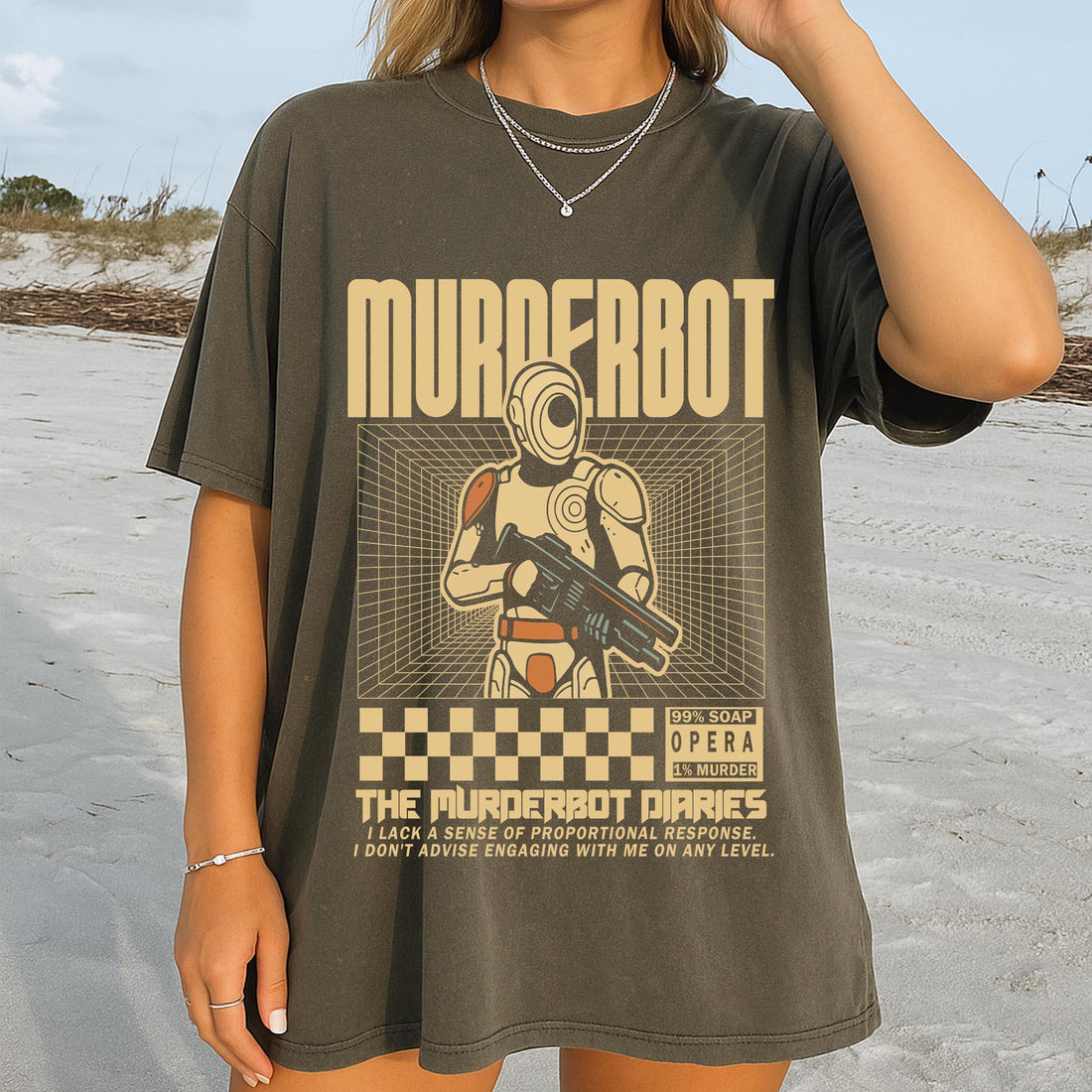Sci Fi Book Inspired Shirt – Robot Security Unit Graphic Tee – Book Lover Gift T Shirt