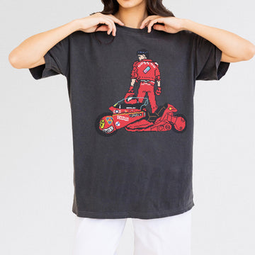 8-Bit Anime Graphic Tee – Cyberpunk Neo-Tokyo Motorcycle Unisex T-Shirt