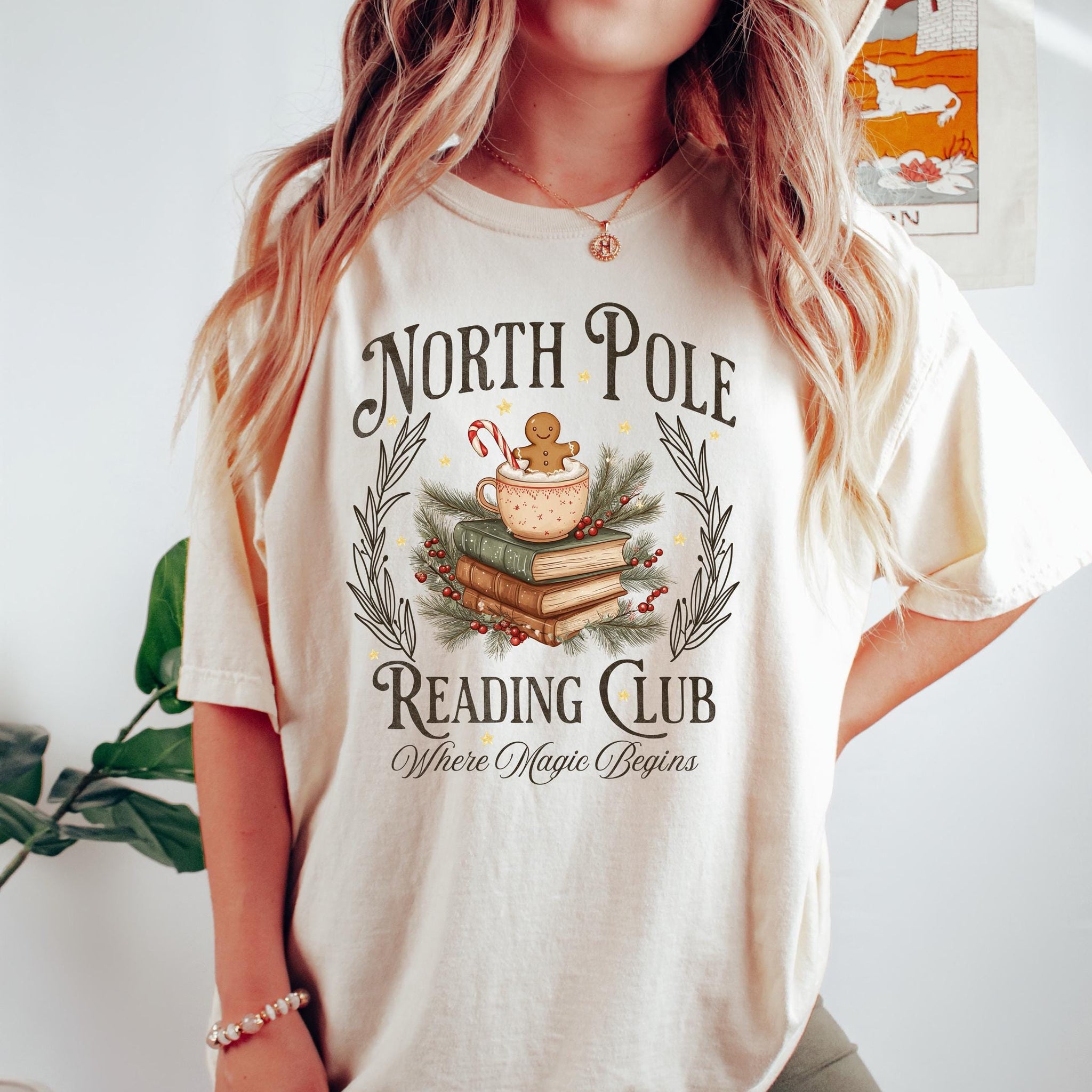North Pole Book Club Sweatshirt – Bookish Christmas Tee, Holiday Book Lover Gift