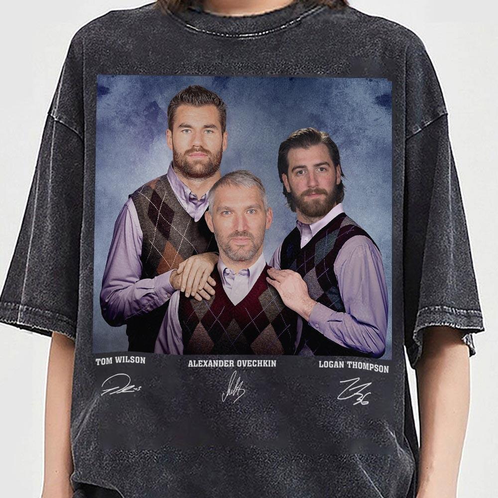 Alexander Ovechkin Tom Wilson Logan Thompson Vintage Hockey T-Shirt – Washington 90s Style Graphic Tee