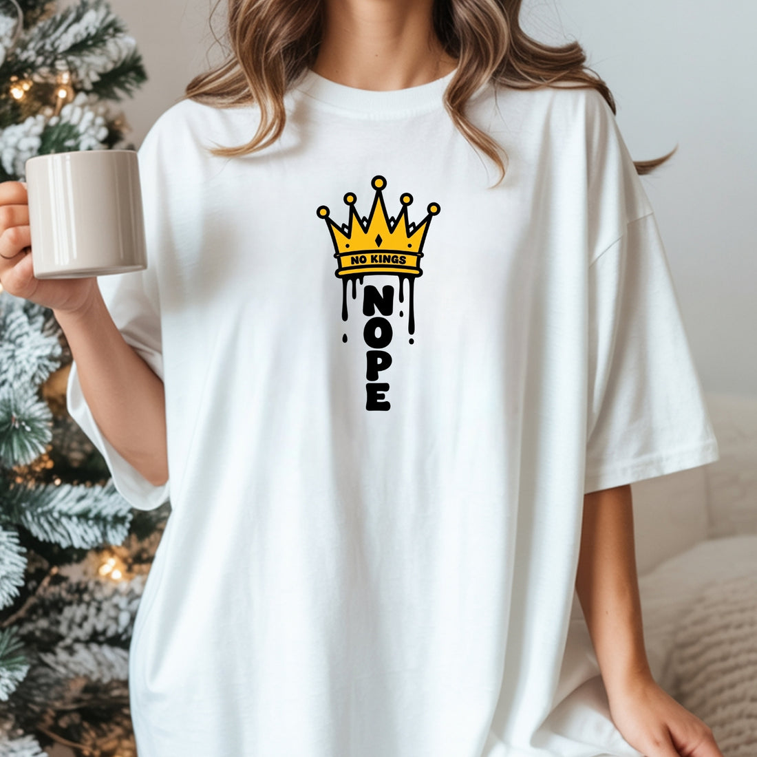 No Kings T-Shirt – Crown Graphic Tee, Patriotic Freedom Protest Design