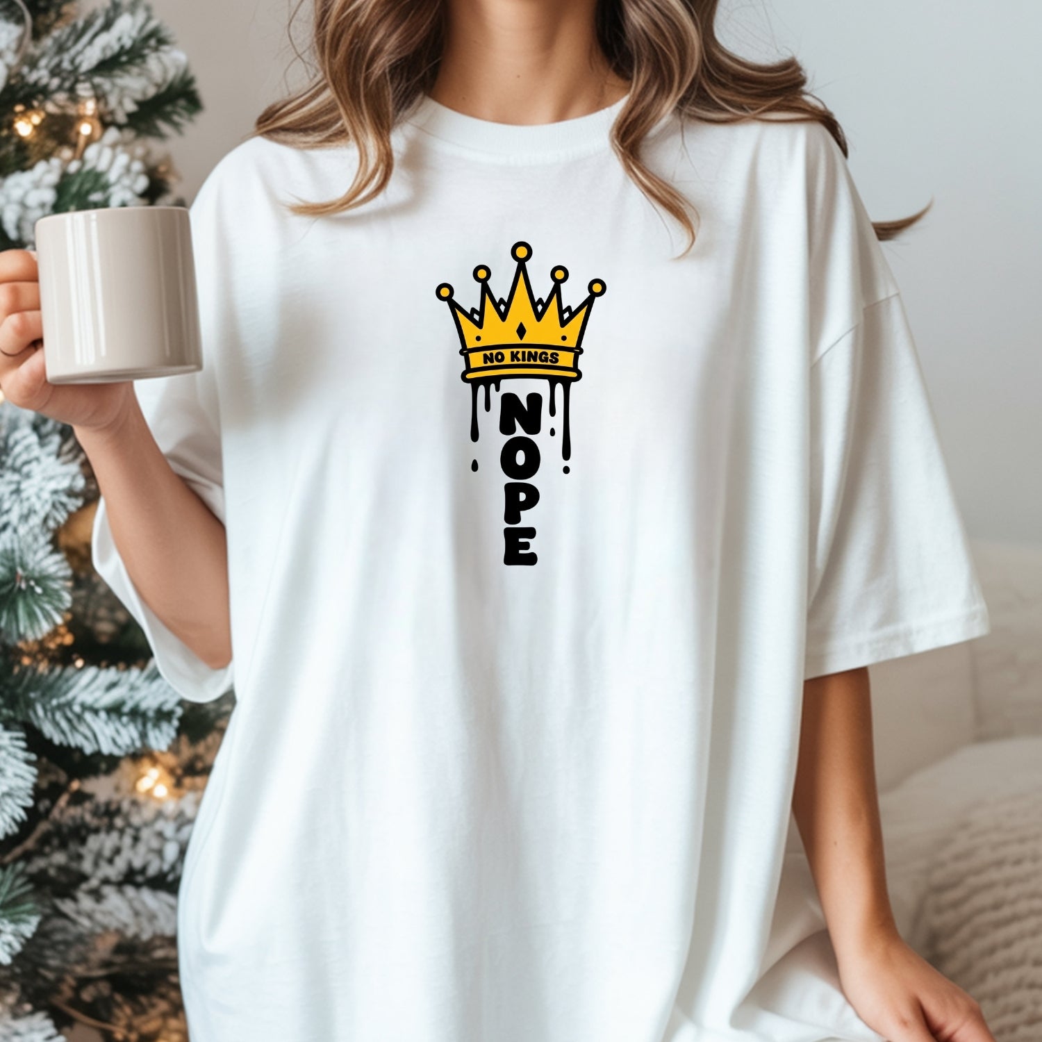 No Kings T-Shirt – Crown Graphic Tee, Patriotic Freedom Protest Design