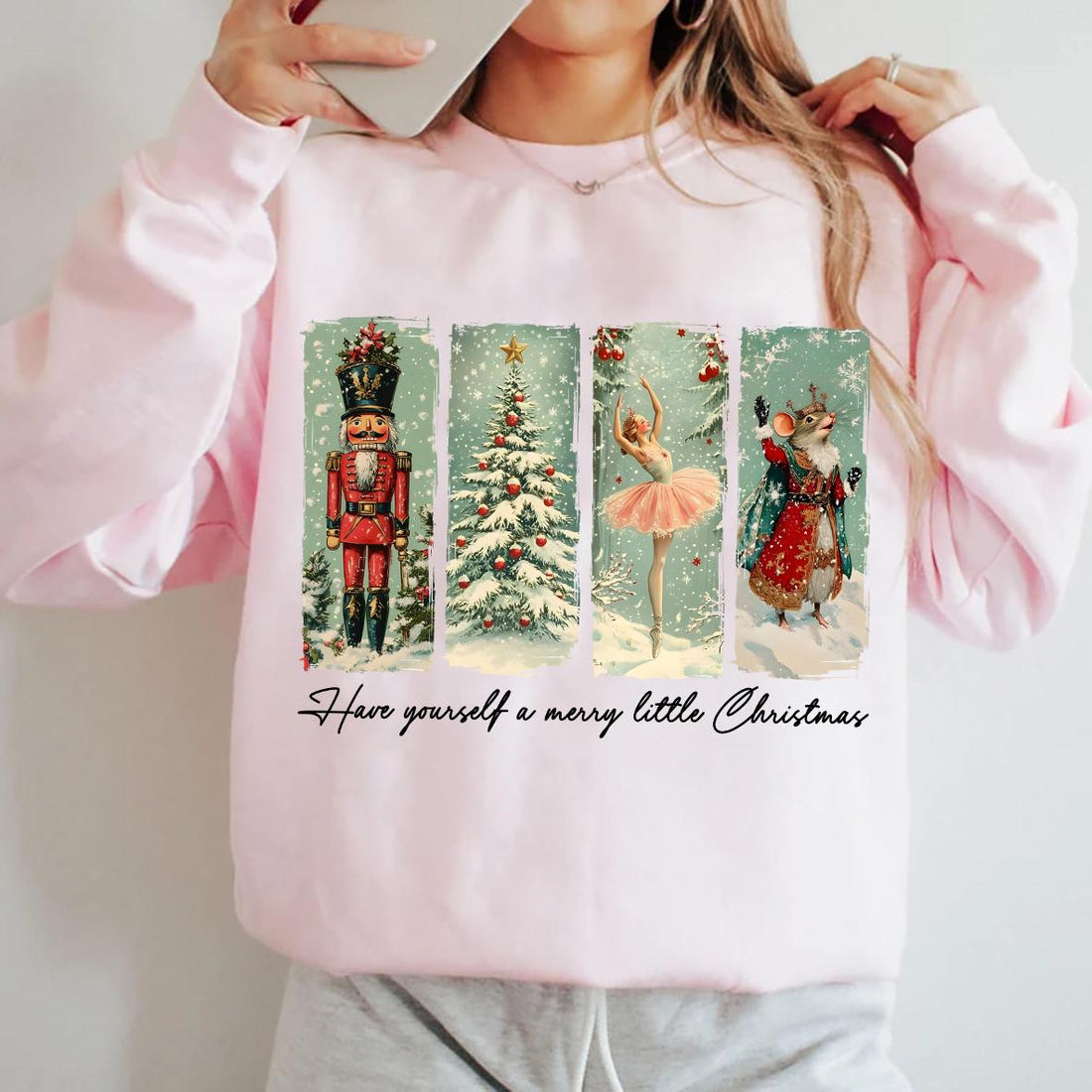 Nutcracker Ballet Christmas Sweatshirt – Cute Nutcracker Tree Shirt, Women’s Holiday Season Gift