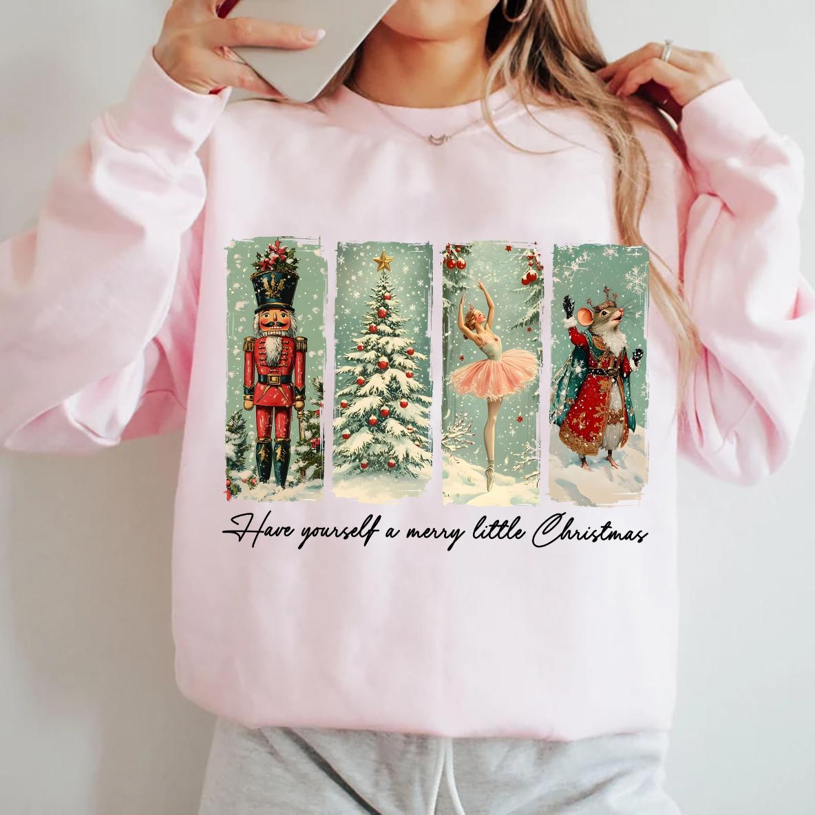 Nutcracker Ballet Christmas Sweatshirt – Cute Nutcracker Tree Shirt, Women’s Holiday Season Gift