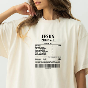 Jesus Paid It All Shirt – Christian Worship Tee, Faith-Based Graphic Shirt