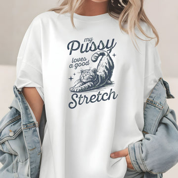 Cheeky Cat Shirt – Funny Stretching Cat Tee, Retro Humor Gift for Her