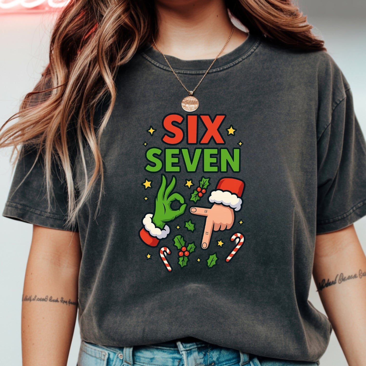Santa Meme T-Shirt – Six Seven Holiday Humor Graphic Tee