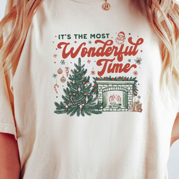 It’s The Most Wonderful Time T-Shirt - Christmas Holiday Tee - Festive Graphic Shirt for Adults