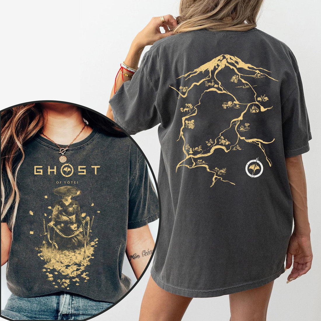 Ghost of Yotei Shirt – Anime Atsu Samurai Japan Two-Sided Graphic Tee
