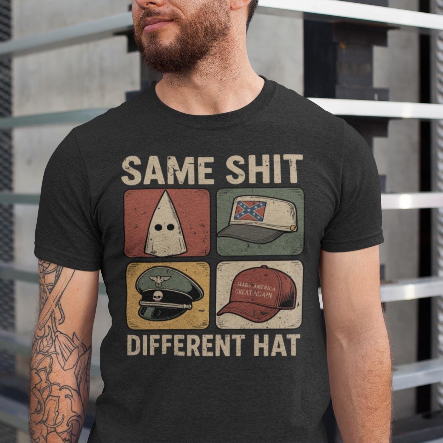 Same Shit Different Hat Shirt - Funny Protest Parody Graphic Tee