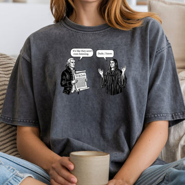 George and Jesus Tee – Retro USA Inspired Graphic Shirt – Vintage Patriotic Design