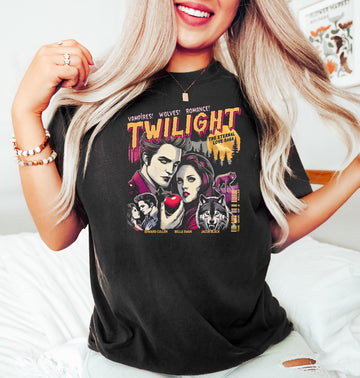 Retro Vintage Twilight-Inspired Shirt – Vampire & Wolf Romance Fan Tee