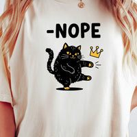 Black Cat Parody T-Shirt – No Kings in America Funny Satire Tee