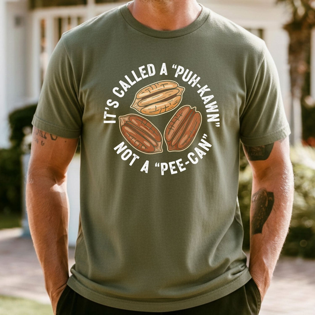 Sarcastic Pecan Pun T-Shirt - Puh-Kawn Not Pee-Can Funny Tee - Southern Humor Shirt