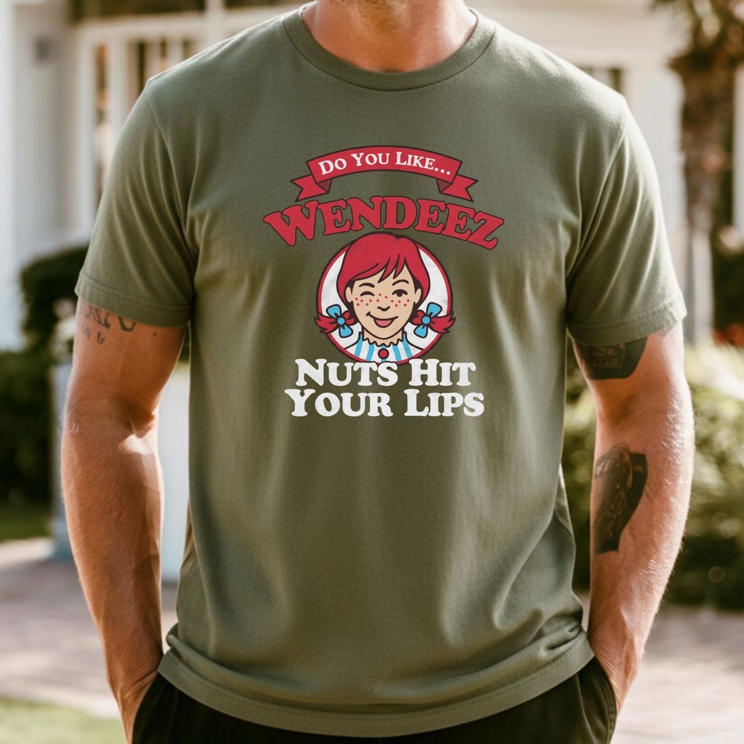 Wendeez Nuts Hit Your Lips Funny Retro Meme Shirt – Cheeky Humor Tee, Embarrassing Joke Gift for Adults