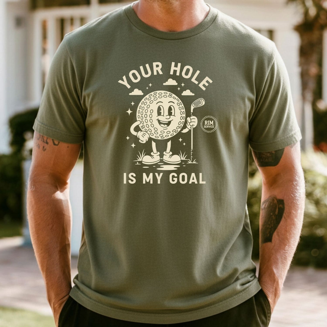 Your Hole is My Goal T-Shirt - Funny Adult Humor Tee - Unhinged Golf Graphic Shirt