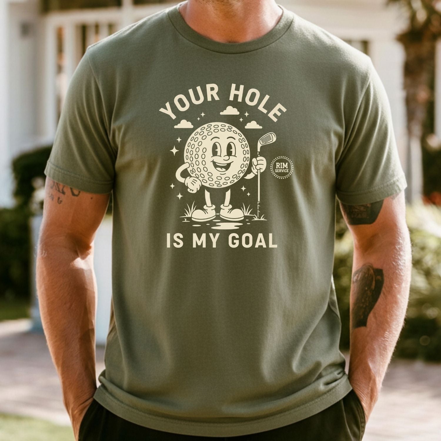 Your Hole is My Goal T-Shirt - Funny Adult Humor Tee - Unhinged Golf Graphic Shirt