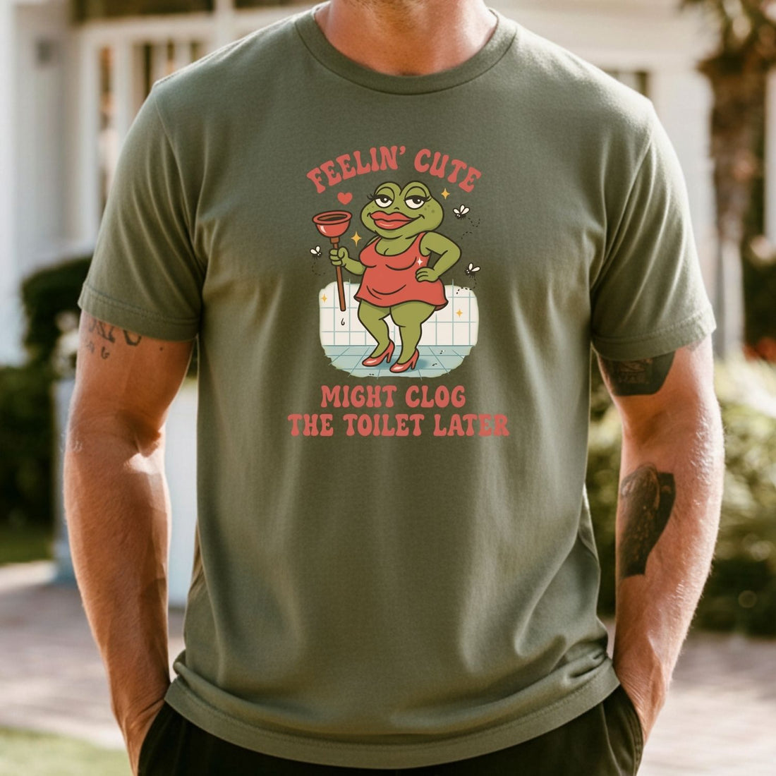 Funny Shirt Swap T-Shirt - Feeling Cute Might Clog the Toilet Later - Embarrassing Humor Tee