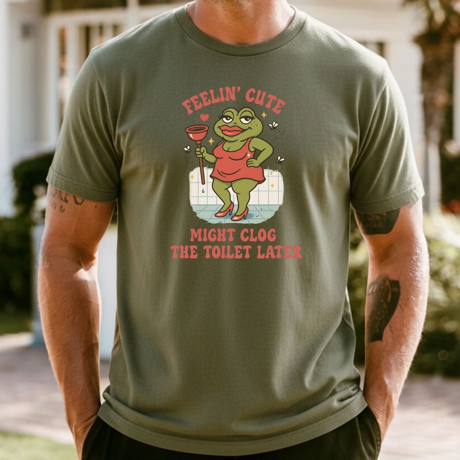 Funny Shirt Swap T-Shirt - Feeling Cute Might Clog the Toilet Later - Embarrassing Humor Tee